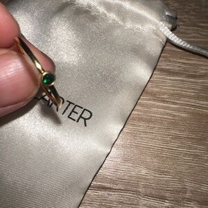 Dainty May Birthstone Ring - Emerald Gold - Size 6